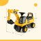 Yellow Plastic Licensed Caterpillar Kids Ride-On Digger with Adjustable Arm and Realistic Controls